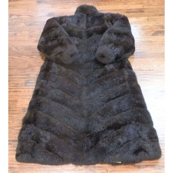 Vintage New Zealand Opossum Fur Reversible Long Coat Size 12 - Picture 2 of 5